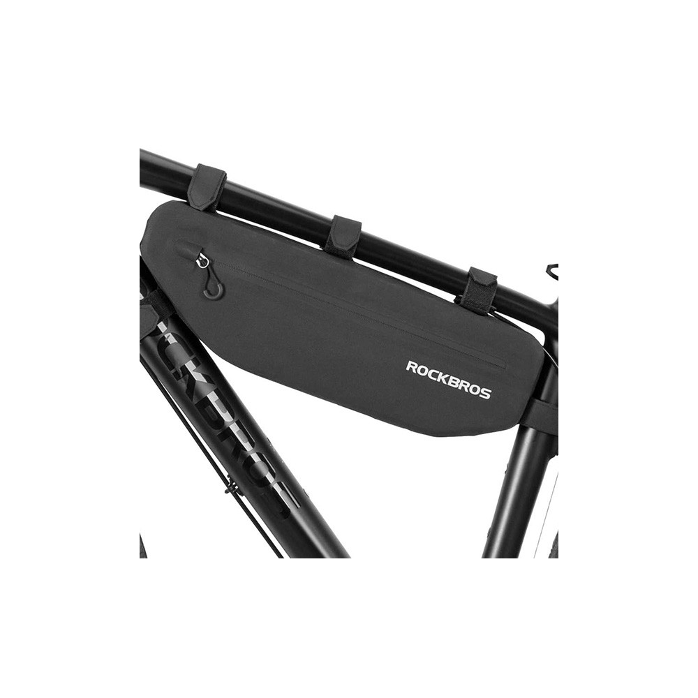 Saco de ciclismo impermeável Velcro fixo sob quadro 3L preto