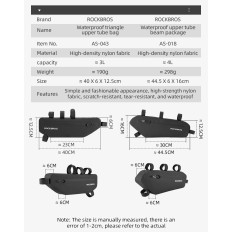 Waterdichte fietstas vaste klittenband onder frame 3L zwart