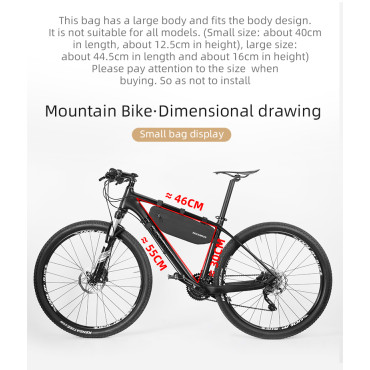 Bolsa de ciclismo impermeable Velcro fijo bajo marco 3L negro