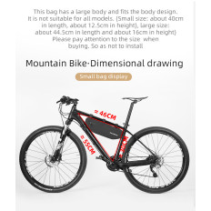 Vodotesné cyklistické vrecko pevný suchý zips pod rámom 3L čierny