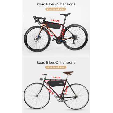 Bolsa de ciclismo impermeable Velcro fijo bajo marco 3L negro