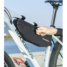 Saco de ciclismo impermeável Velcro fixo sob quadro 3L preto