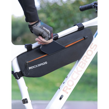 Nepremočljiva kolesarska torba fiksno velcro pod okvirjem 3L črni