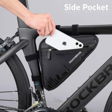 Bicykel Bag Vodotesné pripevnené s otočením na čiernom ráme
