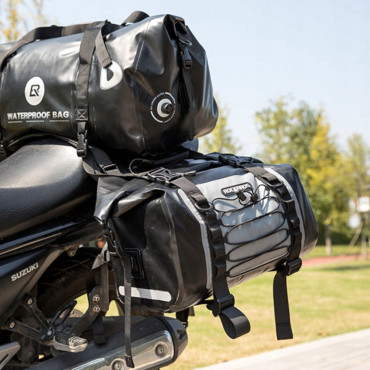Dvojno nepremočljivo motorno kolo vrečko dve sakwa velika zmogljivost 60l siva