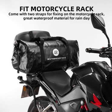 Practical Motorcycle Bag Waterproof Mounted onto Seat Luggage 55L Black