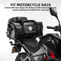 Práctica bolsa de motocicletas impermeable montada en el asiento del asiento 55L negro