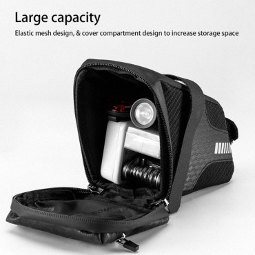 Bolsa de bicicleta impermeável fixada sob a sela. Costumens. 1.5l. Preto