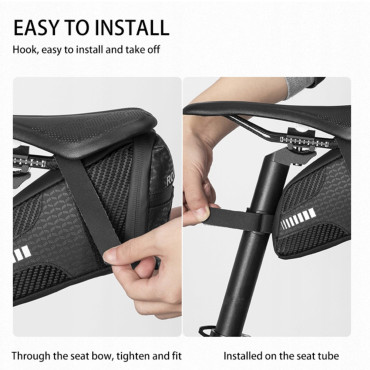 Bolsa de bicicleta impermeável fixada sob a sela. Costumens. 1.5l. Preto
