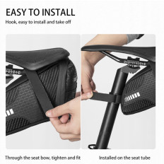 Bolsa de bicicleta impermeável fixada sob a sela. Costumens. 1.5l. Preto