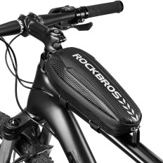 Bolsa de bicicleta dura À prova d'água montada no quadro 1.1L preto