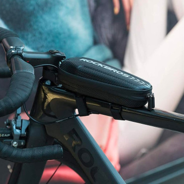 Bolsa de bicicleta dura À prova d'água montada no quadro 1.1L preto