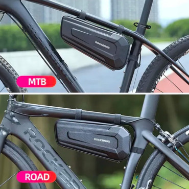 Bolsa de bicicleta dura à prova d'água fixada sob o quadro 2.5L preto