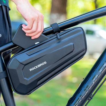 Bolsa de bicicleta dura À prova d'água montada sob quadro 1.5L preto