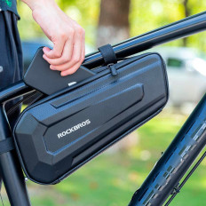Bolsa de bicicleta dura À prova d'água montada sob quadro 1.5L preto