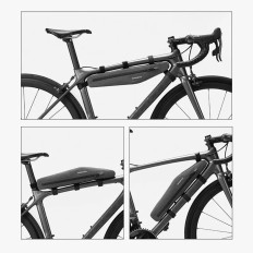Dlhý tuhý bicykelový vrecúško Vodotesné pripevnené k rámu 1.5L sivá