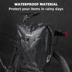 Bolsa de bicicleta impermeável para tronco ajustável 25-32L preto