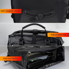 Bolsa de bicicleta impermeável para tronco ajustável 25-32L preto