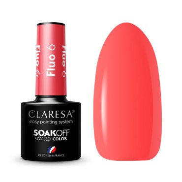 CLARESA Vernis à Ongles Hybride FLUO 6 - 5g — ensemble présenté