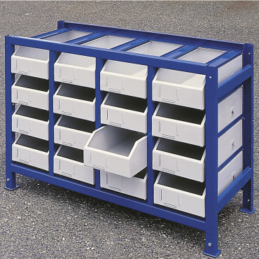 Ράφι εργαστηρίου σε μέρη και εργαλεία συρταριού με δοχεία που περιέχουν 17 ELEM.