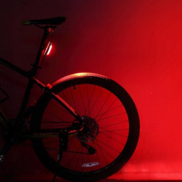 Rear bicycle lamp under the red sandalwood waterproof USB