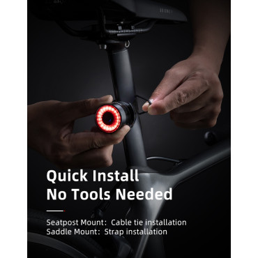 Lampe à vélo arrière Alliage système rouge Quatre modes de fonctionnement