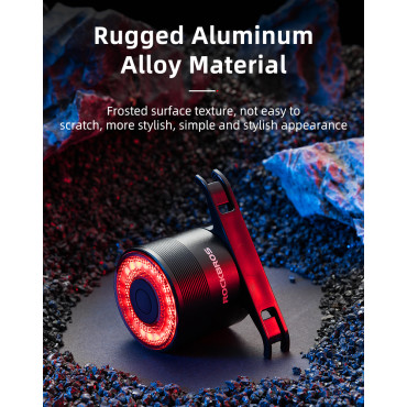 Lampe à vélo arrière Alliage système rouge Quatre modes de fonctionnement