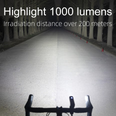 Cykelljus 1000lm 5 Driftslägen Vattentät USB-ficklampa