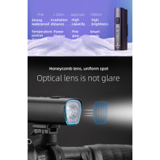 Bicycle light 1000lm 5 operating modes Waterproof USB Flashlight