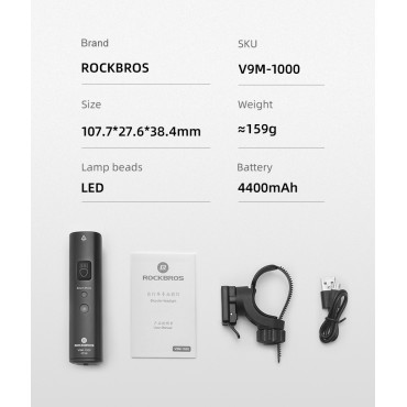 Bicycle Light 1000LM 5 Načini delovanja Vodoodporna USB svetilka