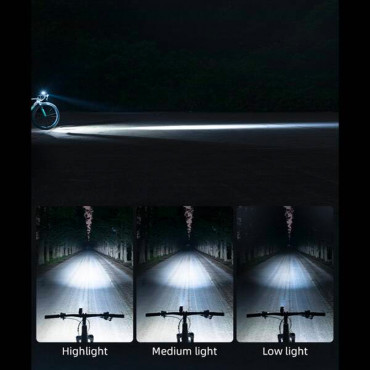Lampe à vélos avant 400lm + Micro Câble USB 4 modes de fonctionnement