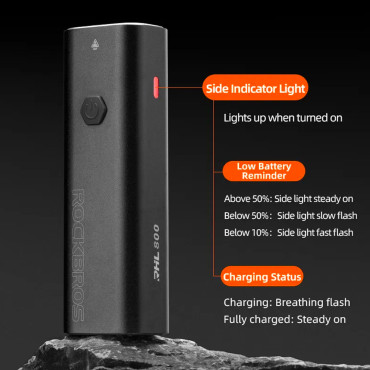Cykellampa 800lm + USB-C-kabel 4 Driftslägen