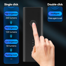 Sykkel lys 260lm + USB-C-kabel 4 driftsmoduser
