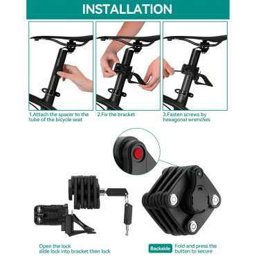 Polkupyörä Clasp Wheel Lukitus Lukko - Musta