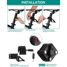 Bicycle clasp Wheel locking lock - black