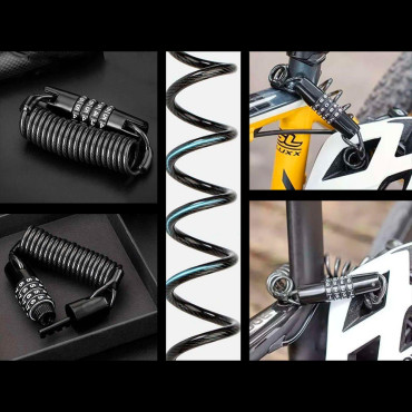 Castello di chiusura per biciclette sul cifrario Lina 1.5m - Nero