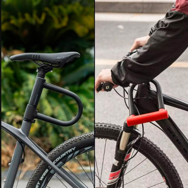 Kolesarska zaponka U-Lock Ojačana ključavnica - črna