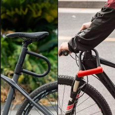 Kolesarska zaponka U-Lock Ojačana ključavnica - črna