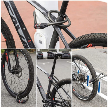 Castelo de fecho de bicicleta na cipal 5 Cyfra Corrida 1.8m - preto