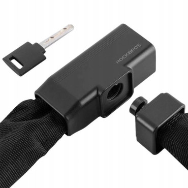 Clasp de bicicleta grossa cadeia na fechadura de chave de escudo 0.97 m - preto