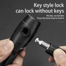 Bicycle clasp Two locks on the cipher and key 0.95m - black