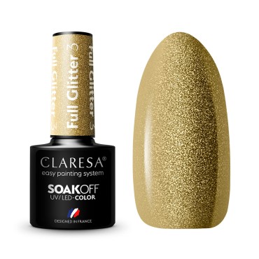 CLARESA Hybrid Nagellack FULL GLITTER 3 - 5 ml — zusammen gezeigt