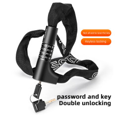 Bicycle clasp Two locks on the cipher and key 0.95m - black