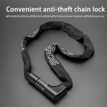 Chiusura della bicicletta Due serrature sul cifrario e sulla chiave 0.95m - Nero