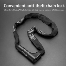 Bicycle clasp Two locks on the cipher and key 0.95m - black