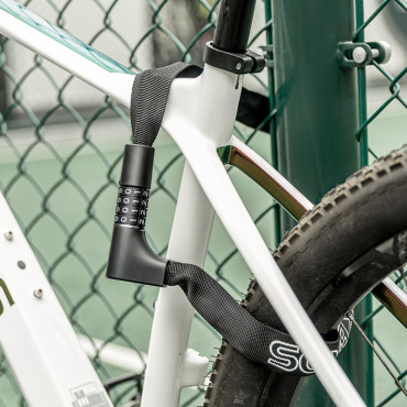 Bicykel spona dve zámky na šifrovaní a kľúč 0.95m - čierna