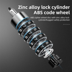 Bicycle clasp Two locks on the cipher and key 0.95m - black