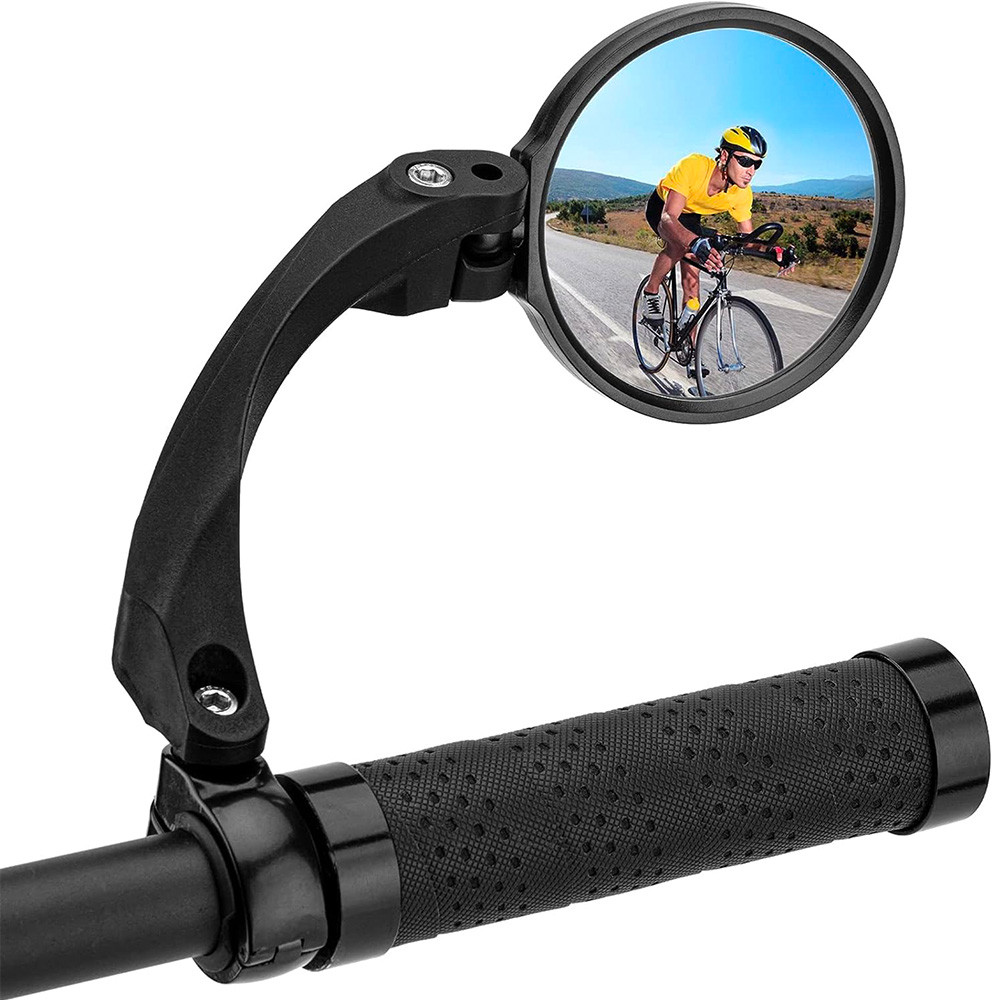 Round Rear Rear Cycling Mirror - Black