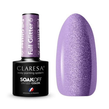 CLARESA Υβριδικό Βερνίκι Νυχιών FULL GLITTER 6 - 5 ml — αντικείμενα μαζί