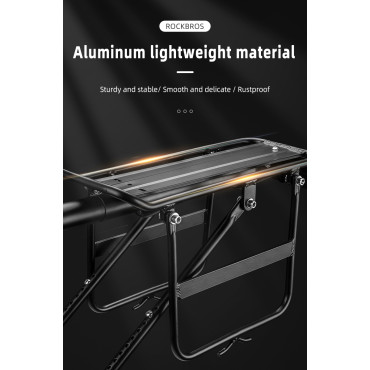 Izturīgs velosipēdu stumbrs ar plauktu un seglu funkciju un melnu LED lampu